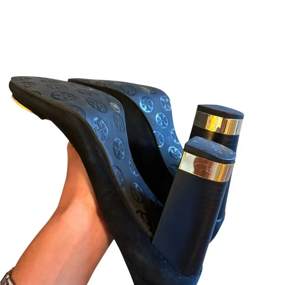 Tory Burch Black Heels with Gold Accent - Picture 15 of 15